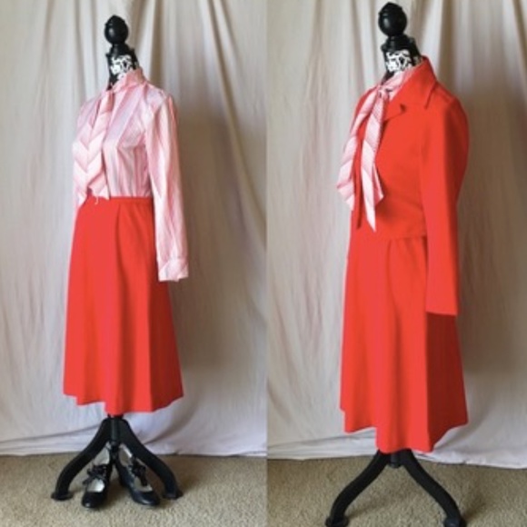 Vintage 1970’s Union Made Candy Stripe Secretary Dress & Jacket Set, XS/Small - Picture 4 of 14